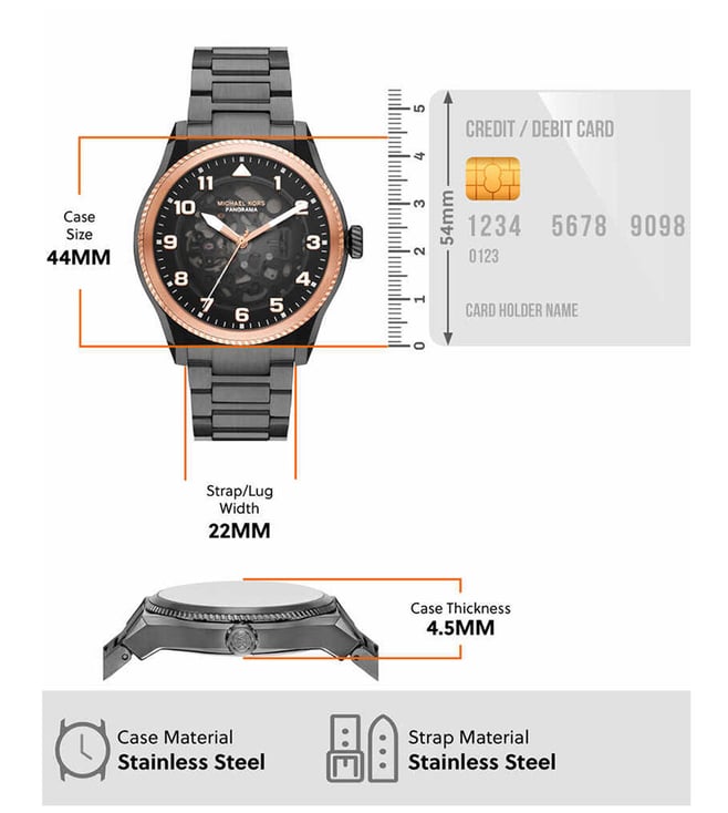 Michael Kors PANORAMA Automatic Men 44 mm MK9219 - KRISHNA WATCH COMPANY