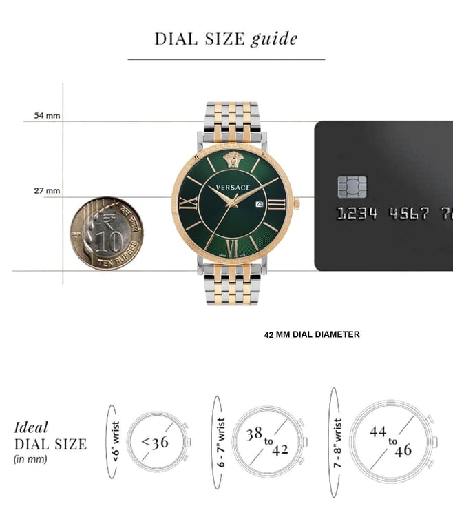 Versace V-Eternal Gent Date Green astrology Watch - VENCA0424 - KRISHNA WATCH COMPANY