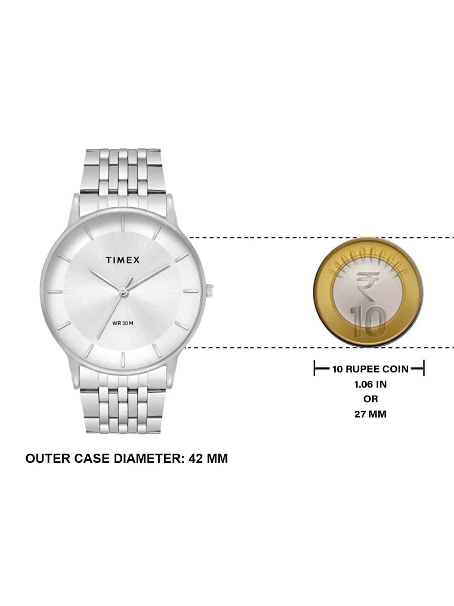 Timex Trendline Round 21mm Silver Dial Analog Men Watch - TWTG12000 - KRISHNA WATCH COMPANY