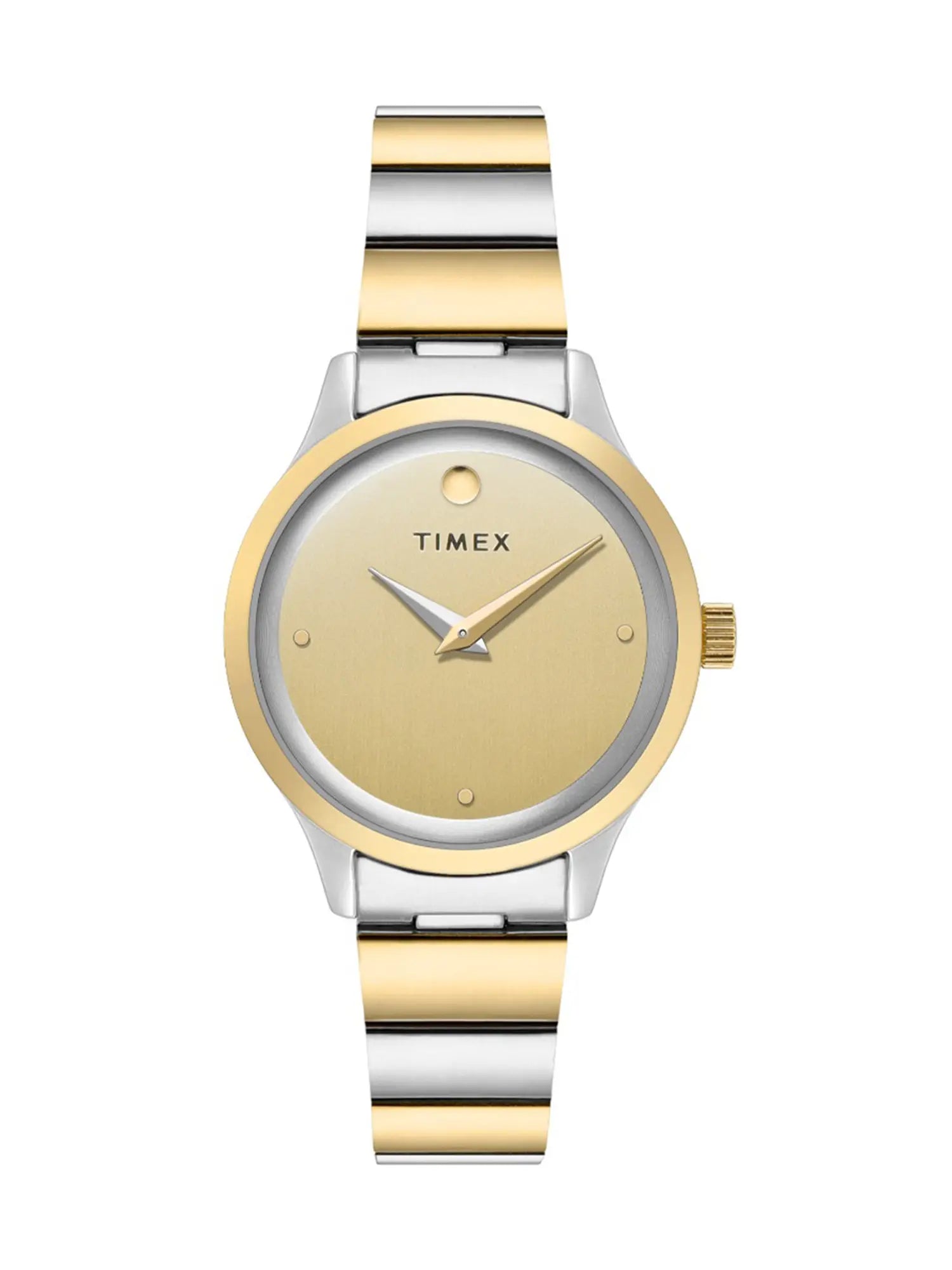 TIMEX Champagne Round Dial Analog Womens Watch - TWTL13701 - KRISHNA WATCH COMPANY