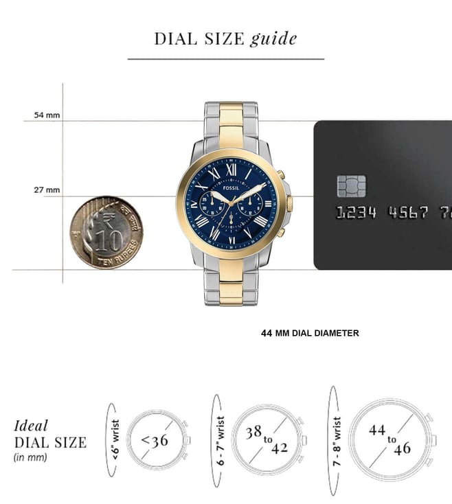 Fossil Grant Quartz Chronograph Men 44 mm - FS6132 - KRISHNA WATCH COMPANY