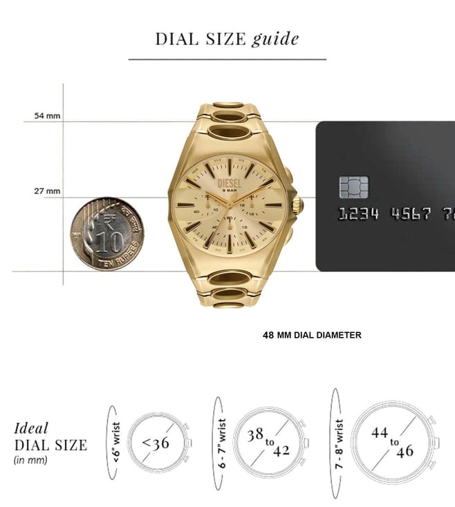 Diesel D-Curve Quartz Chronograph Men 48 mm DZ4695 - KRISHNA WATCH COMPANY
