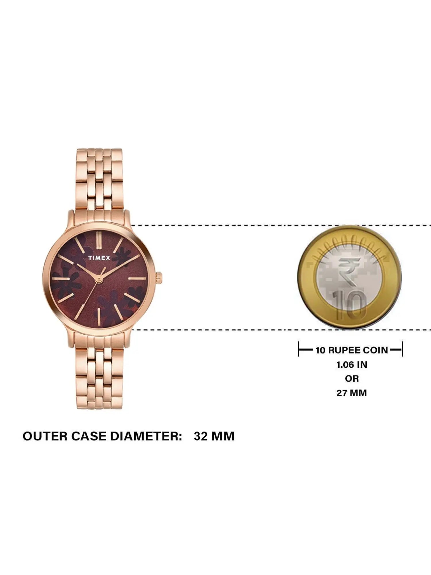 Timex Women Maroon Dial Analog Watch - TWTL12314 - KRISHNA WATCH COMPANY