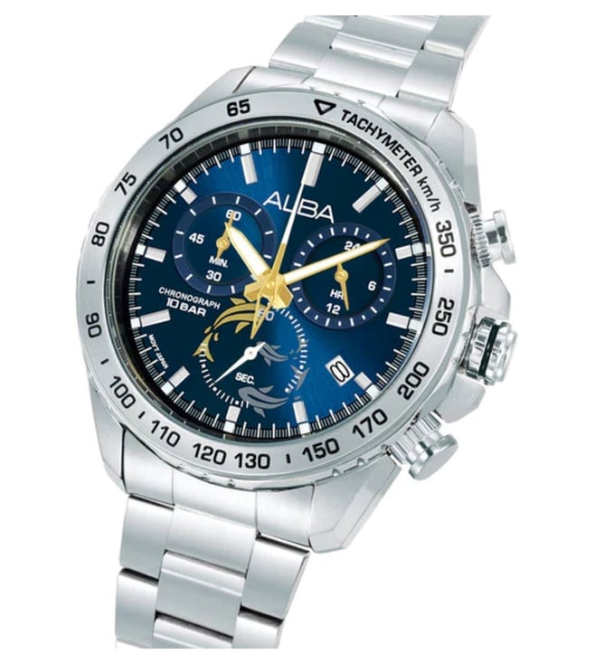 ALBA Metallic Deep Blue Dial Chronograph Watch AX7015X1 - KRISHNA WATCH COMPANY