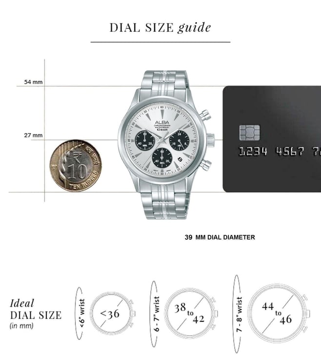 ALBA Prestige Quartz Chronograph Men 39 mm AT3K55X1 - KRISHNA WATCH COMPANY