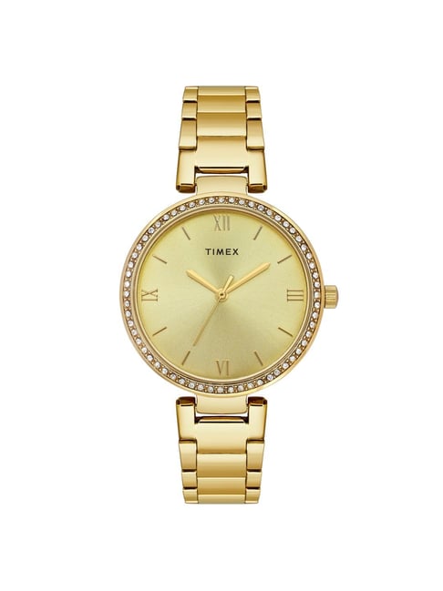 TIMEX Champagne Round Dial Analog Women's Watch - TWEL18712