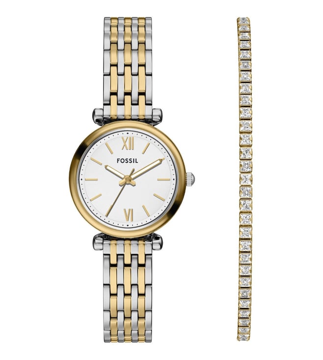 Fossil Carlie Quartz Women 28 mm with Bracelet ES5450SET - KRISHNA WATCH COMPANY