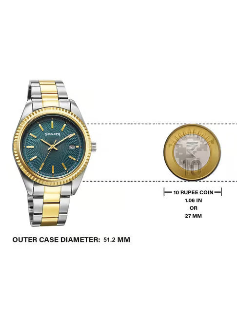 Sonata Festive Quartz Analog with Date Watch For Men - 77198BM01 - KRISHNA WATCH COMPANY