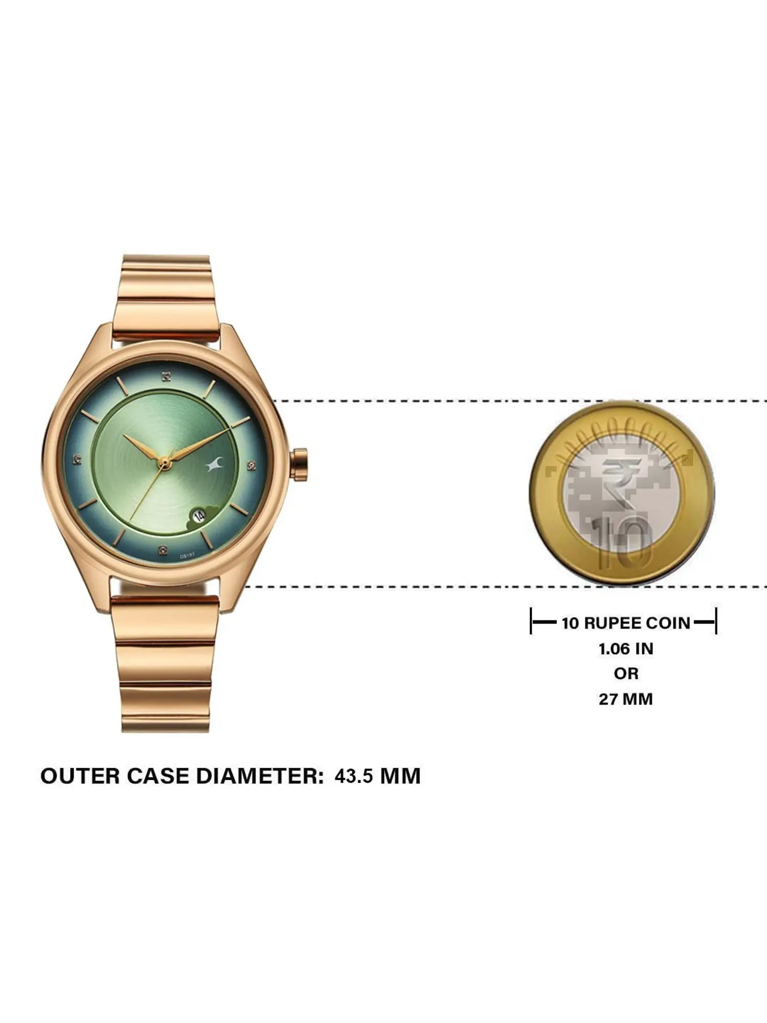 Fastrack Style Up Quartz Analog with Date Watch For Girls 6215WM02 - KRISHNA WATCH COMPANY