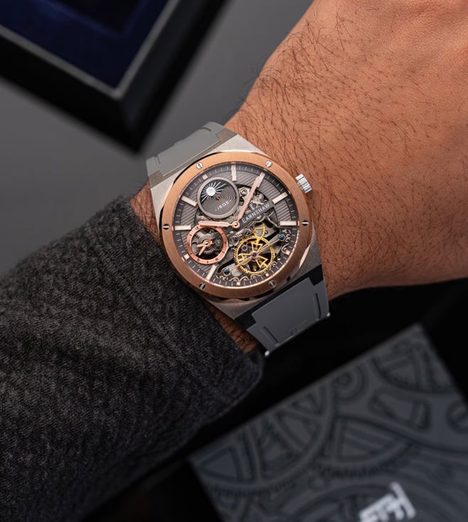EARNSHAW Drake Dual Time Automatic Men 42.5 mm ES - 8291-02 - KRISHNA WATCH COMPANY