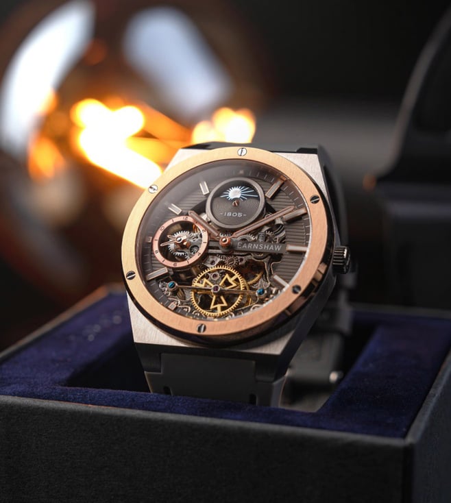 EARNSHAW Drake Dual Time Automatic Men 42.5 mm ES - 8291-02 - KRISHNA WATCH COMPANY