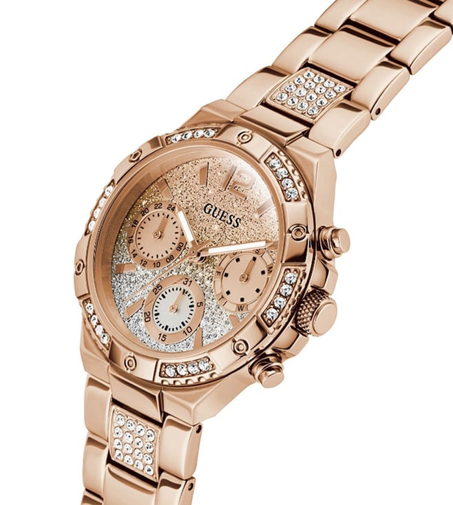 Guess Light Brown Round Dial Analog Women's Watch - GW0950L4 - KRISHNA WATCH COMPANY
