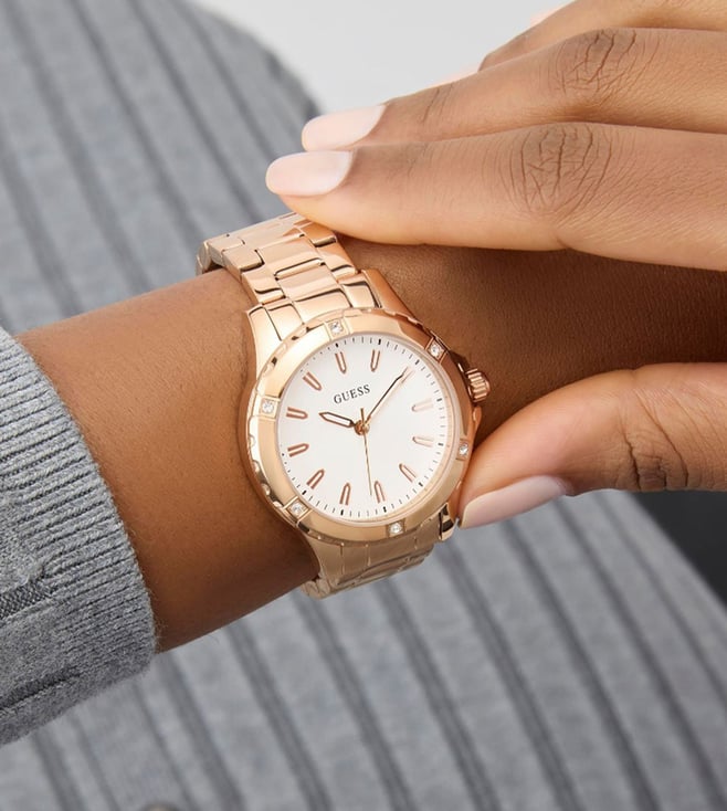 Guess White Round Dial Analog Women's Watch - GW0948L5 - KRISHNA WATCH COMPANY