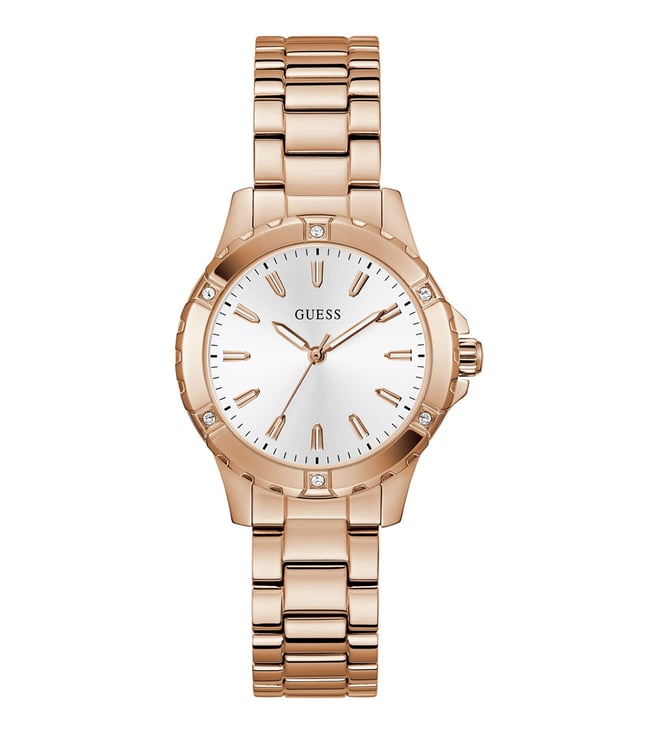 Guess White Round Dial Analog Women's Watch - GW0948L5