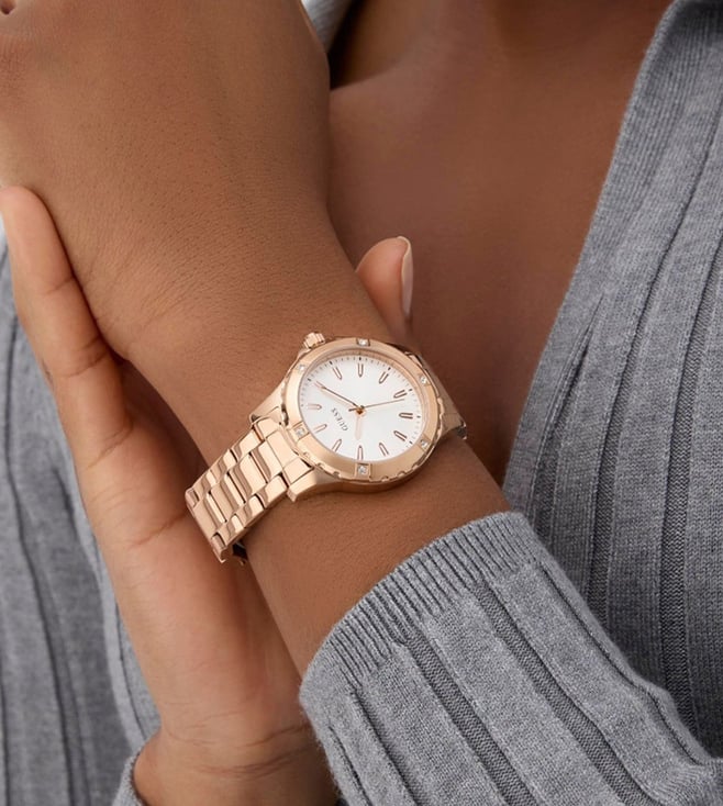 Guess White Round Dial Analog Women's Watch - GW0948L5 - KRISHNA WATCH COMPANY