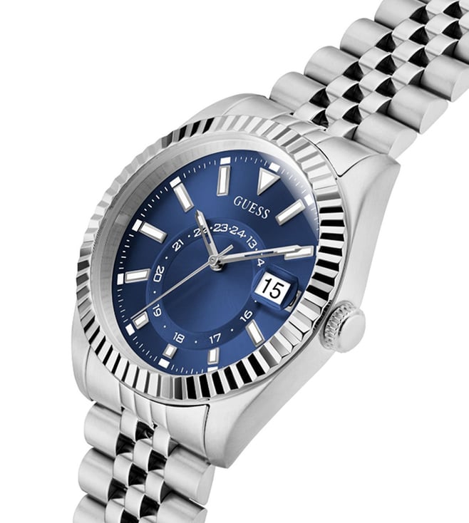 Guess Blue Round Dial Analog Men's Watch - GW0977G1 - KRISHNA WATCH COMPANY