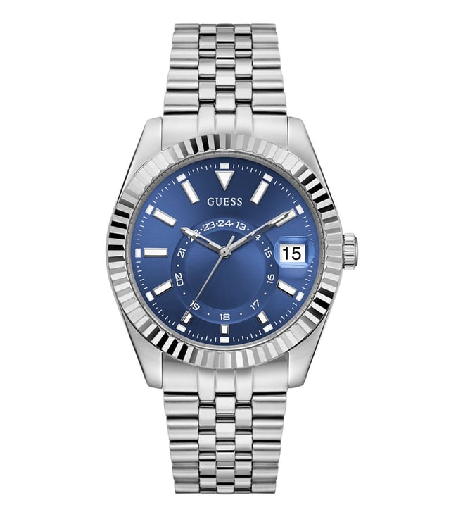 Guess Blue Round Dial Analog Men's Watch - GW0977G1 - KRISHNA WATCH COMPANY