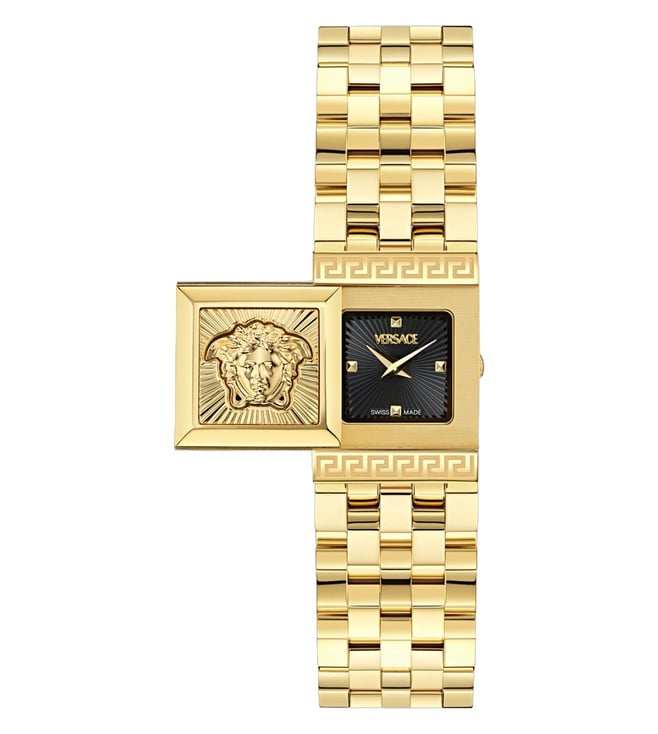 Versace Black Asymmetrical Dial Analog Women Watch - VE0C00325 - KRISHNA WATCH COMPANY