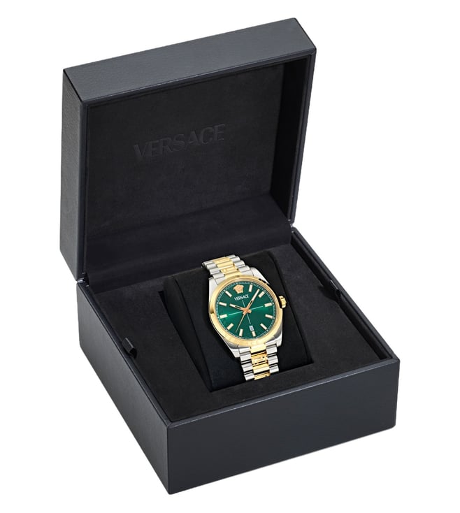 Versace Green Round Dial Analog Men Watch - VE0G00425 - KRISHNA WATCH COMPANY