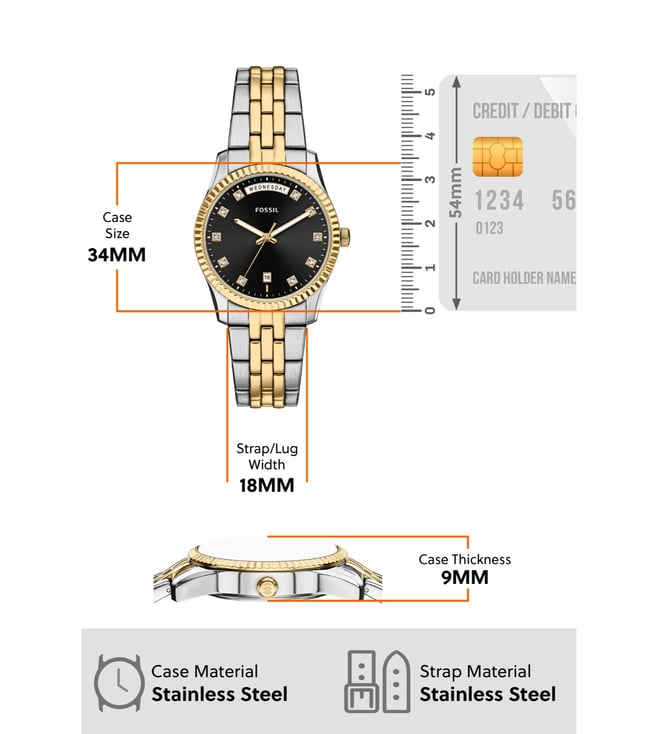 Fossil Scarlette Quartz Women 34 mm ES5458 - KRISHNA WATCH COMPANY