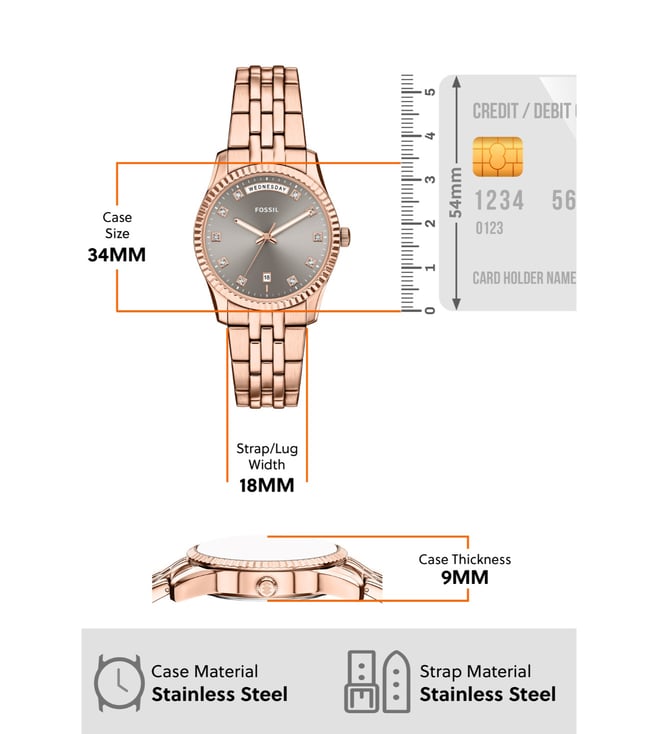Fossil Scarlette Quartz Women 34 mm ES5459 - KRISHNA WATCH COMPANY