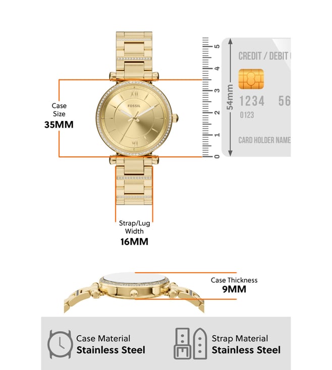 Fossil Carlie Quartz Women 35 mm ES5465 - KRISHNA WATCH COMPANY