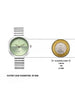 Fastrack 9 to Fine Analog with Green Dial Metal Strap Watch for Girls - 6330SM01
