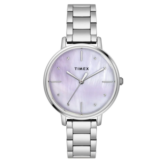 Timex Women Lilac Round Analog Brass Dial Watch TWEL15806