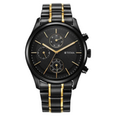 Titan Quartz Analog with Day and Date Black Dial Watch for Men - 1805KM06