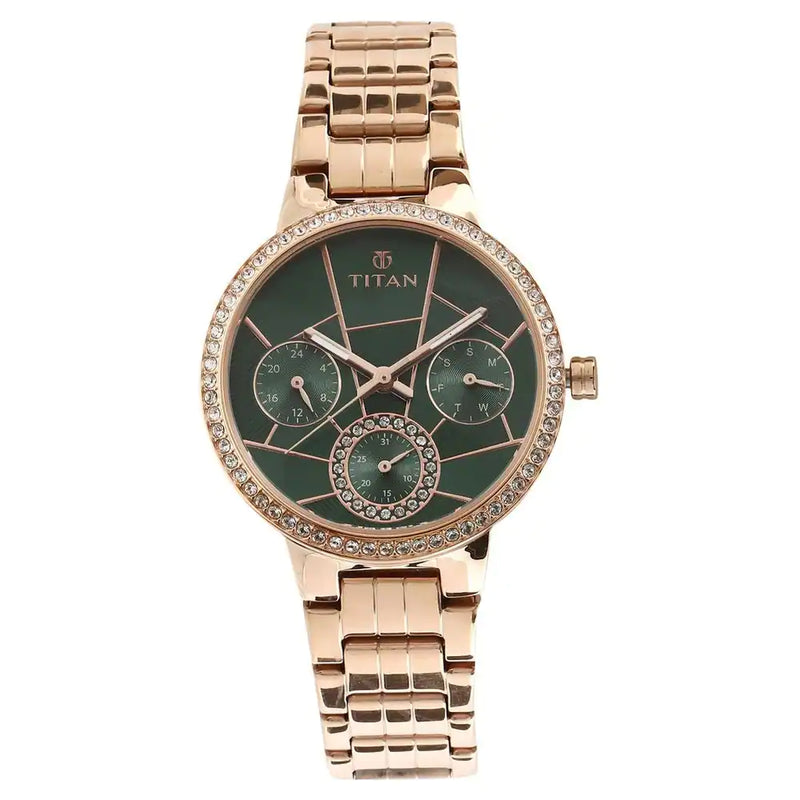 Titan Whimsy Green Dial Multifunction Watch - 95058WM01