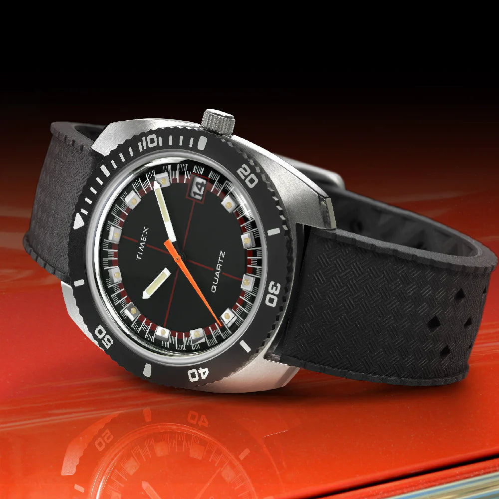 TIMEX Q Timex Reissue 1971 Velocity 36mm Synthetic Rubber Strap Watch TW2W22400U9 - KRISHNA WATCH COMPANY