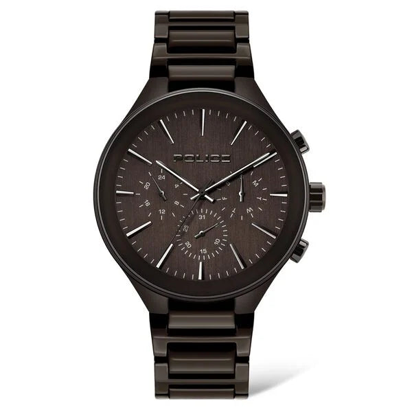 Police Quartz Multifunction Brown Dial Metal Strap Watch for Men ndpl15936jsbn12mw - KRISHNA WATCH COMPANY
