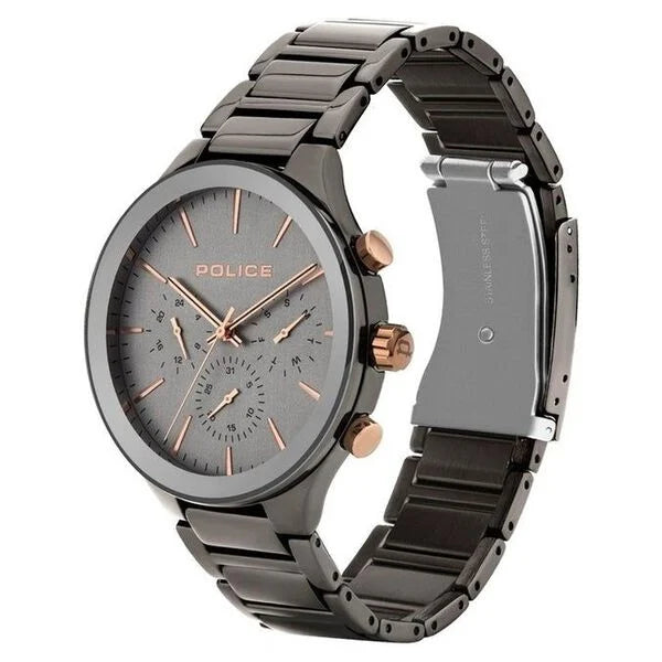 Police Quartz Multifunction Grey Dial Metal Strap Watch for Men - NEPL15936JSGY13M - KRISHNA WATCH COMPANY
