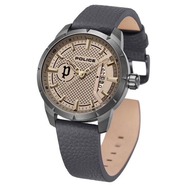 Police Quartz Analog with Date Grey Dial Leather Strap Watch for Men neplpewjb2226903 / plpewjb2226903 - KRISHNA WATCH COMPANY