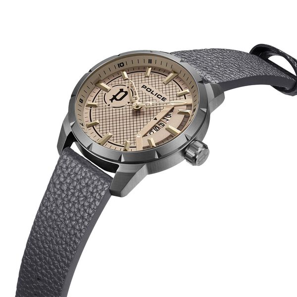 Police Quartz Analog with Date Grey Dial Leather Strap Watch for Men neplpewjb2226903 / plpewjb2226903 - KRISHNA WATCH COMPANY
