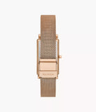 Hagen Three-Hand Rose Gold Stainless Steel Mesh Tank Watch SKW3095