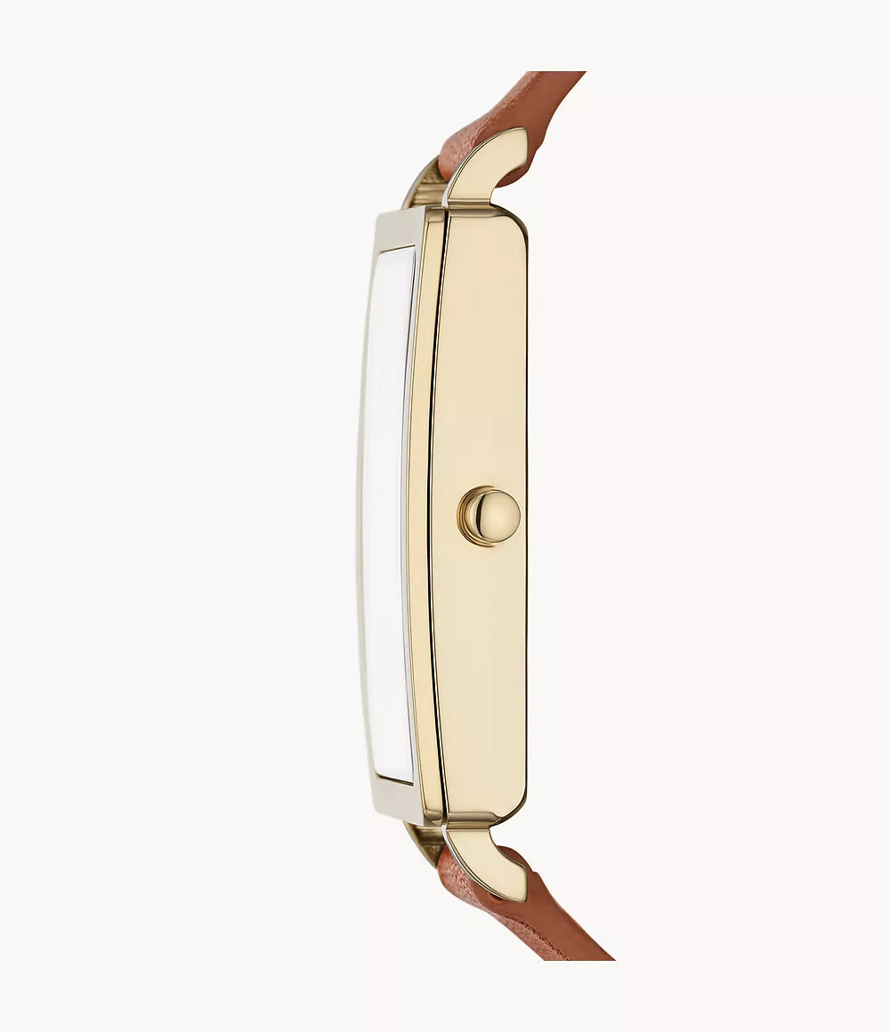 Hagen Three-Hand Brown Leather Tank Watch SKW3097 - KRISHNA WATCH COMPANY