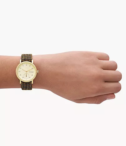 Kuppel Lille Two-Hand Sub-Second Brown Kvadrat Wool Watch SKW3107 - KRISHNA WATCH COMPANY