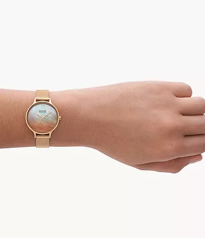 Anita Lille Three-Hand Ombr Mother of Peal Rose Gold Stainless Steel Mesh Watch SKW3107 - KRISHNA WATCH COMPANY