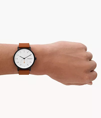 Kuppel Two-Hand Sub-Second Brown Leather Watch SKW6889 - KRISHNA WATCH COMPANY