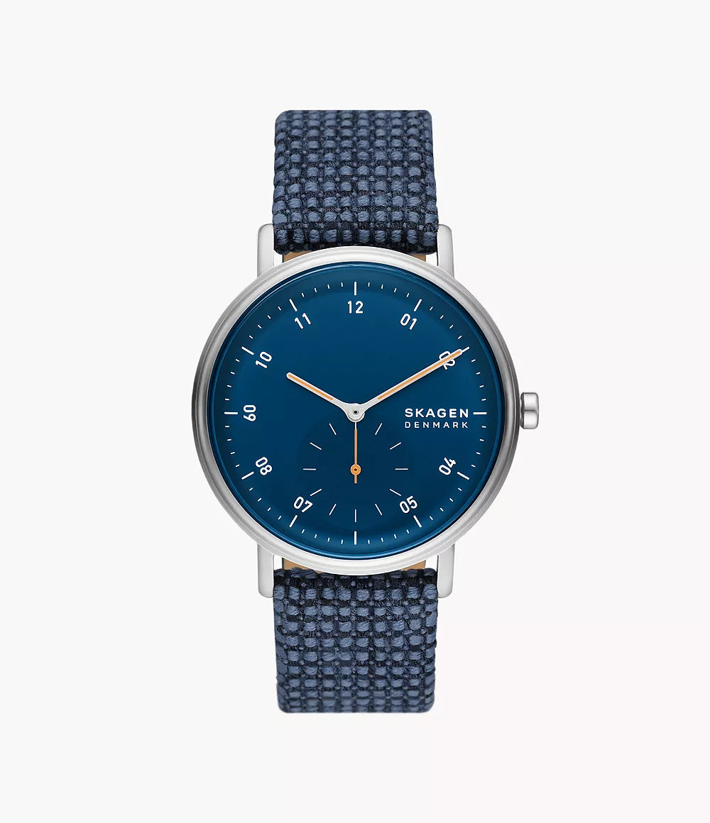 Skagen Kuppel Two-Hand Sub-Second Blue Kvadrat Wool Watch SKW6894 - KRISHNA WATCH COMPANY