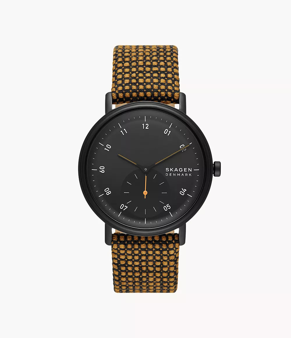 Kuppel Two-Hand Sub-Second Brown Kvadrat Wool Watch SKW6895 - KRISHNA WATCH COMPANY