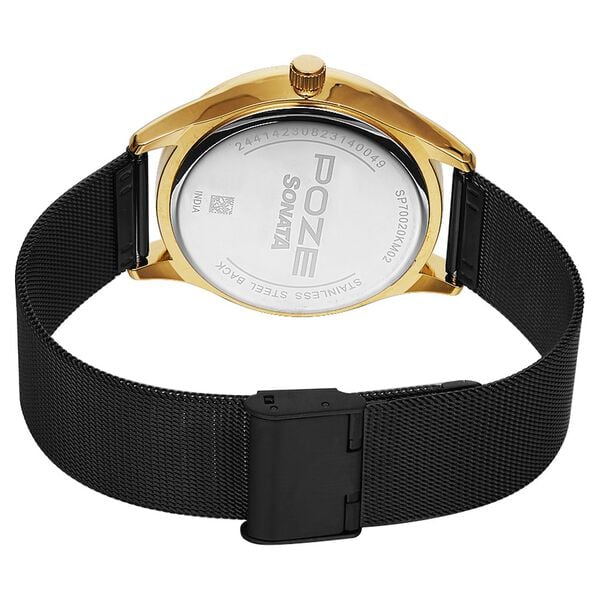 Sonata Poze by Sonata Quartz Analog Black Dial Stainless Steel Strap Watch for Men SP70020KM02W - KRISHNA WATCH COMPANY