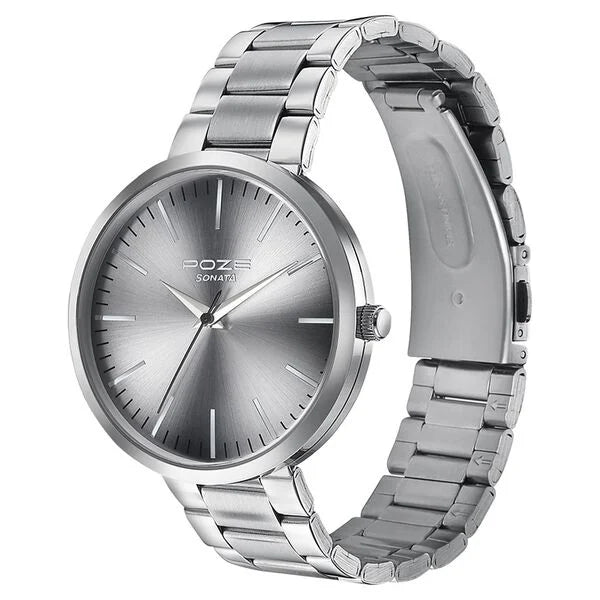 Sonata Poze Quartz Analog Watch for Men sp70026sm01w - KRISHNA WATCH COMPANY