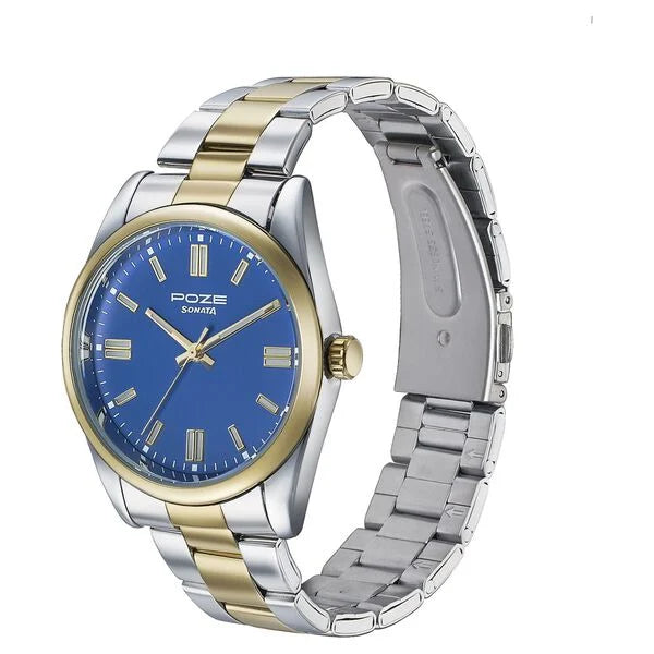 Sonata Poze Quartz Analog Watch For Men - SP70033BM01 - KRISHNA WATCH COMPANY