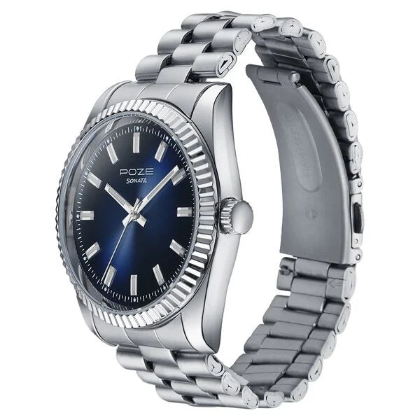 Sonata Poze Quartz Analog Watch For Men sp70043sm01 - KRISHNA WATCH COMPANY