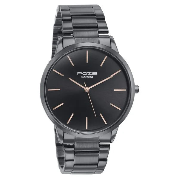 Sonata Poze Quartz Analog Watch For Men - 70045NM01 - KRISHNA WATCH COMPANY