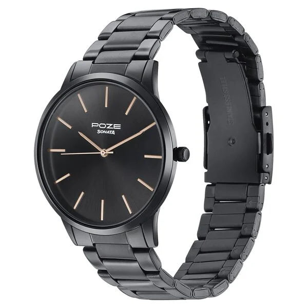 Sonata Poze Quartz Analog Watch For Men - 70045NM01 - KRISHNA WATCH COMPANY