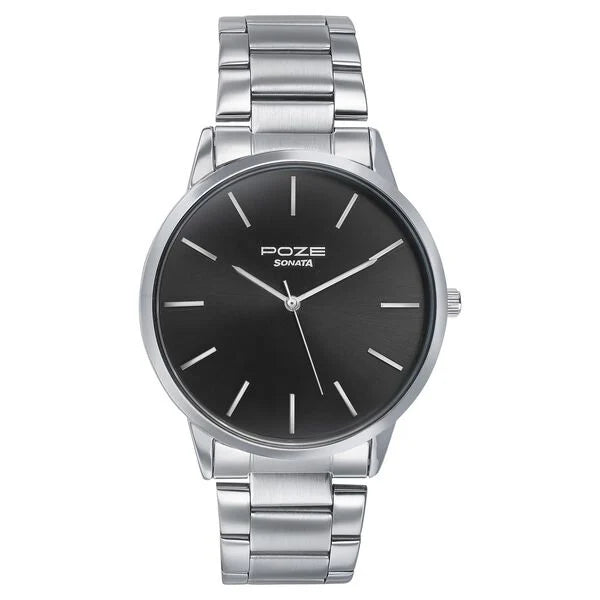 Sonata Poze Quartz Analog Watch For Men sp70045sm01 - KRISHNA WATCH COMPANY