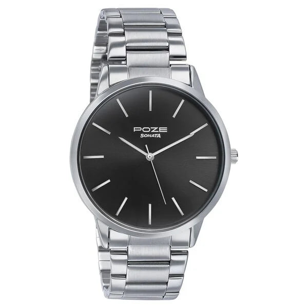 Sonata Poze Quartz Analog Watch For Men sp70045sm01 - KRISHNA WATCH COMPANY